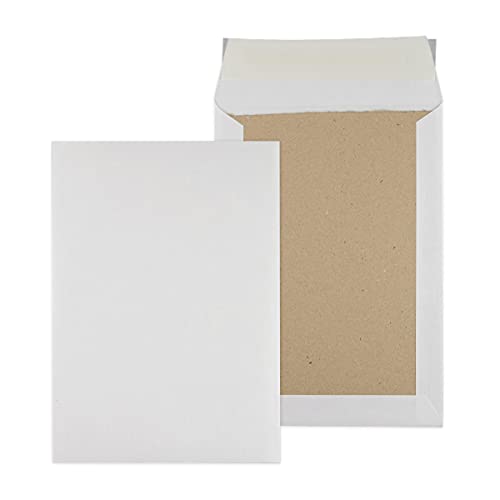 Papprückwandtaschen Versandtaschen B5 C5 | braun oder weiß | diverse Formate (B5 176x250 mm, 25 Stück, weiß - ohne Fenster) von MASHPAPER