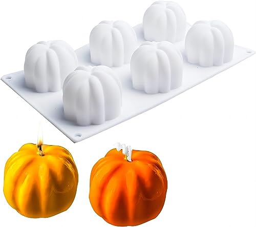 Halloween-Kürbis-Kerzen-Formen, Silikon, Schokoladenform, 3D-Kuchenformen, Fondant, Dekoration, Seifenherstellung von MASINIES