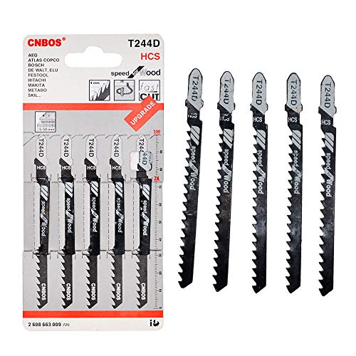Stichsägeblätter Set T-Sägeblatt Universal für Holz verlängerte Stichsäge Blätter hochkohlenstoffstahl Kurvenschnitt für Schreinerei passend für Bosch, Dewalt, Hitachi, Makita, Festool (5 Stück) Stichsägeblätter Set T-Sägeblatt Universal für Holz verlängerte Stichsäge Blätter hochkohlenstoffstahl Kurvenschnitt für Schreinerei passend für Bosch, Dewalt, Hitachi, Makita, Festool (5 Stück) von MASO