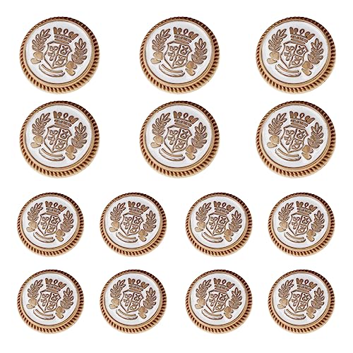 Blazerknöpfe aus Metall, goldfarben, 23 mm, 18 mm, für Herren, Goldknöpfe für Blazer, Anzüge, Sportmantel, Uniform, Jacke, 14 Stück Blazerknöpfe aus Metall, goldfarben, 23 mm, 18 mm, für Herren, Goldknöpfe für Blazer, Anzüge, Sportmantel, Uniform, Jacke, 14 Stück von MASONEE