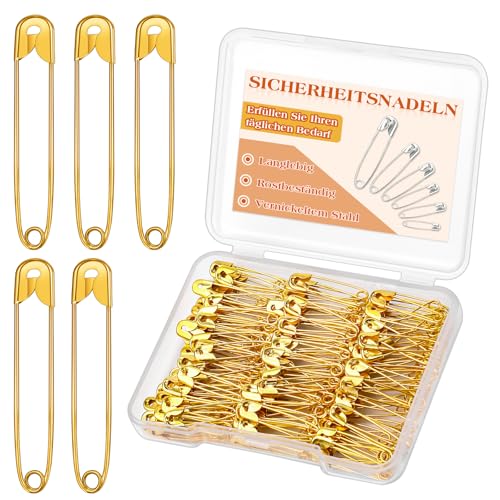 MASPHY 150 Stück goldene Sicherheitsnadeln, 18 mm Sicherheitsnadeln Klein für Kleidung, Kunsthandwerk, Schmuckherstellung und Nähen MASPHY 150 Stück goldene Sicherheitsnadeln, 18 mm Sicherheitsnadeln Klein für Kleidung, Kunsthandwerk, Schmuckherstellung und Nähen von MASPHY