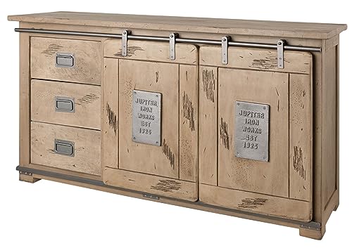 Sideboard Kommode 150cm 2 Türen 3 Schubladen Mangoholz Holz massiv geweißt von MASSIVMOEBEL24.DE