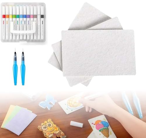 10 Stück Magische Puffy Paint, Magischer 3D-Malschwamm, Strukturiertes Malpapier, Kunstpapier für Kinder, Handarbeit, DIY(10 pcs-Square) von MASUCOR