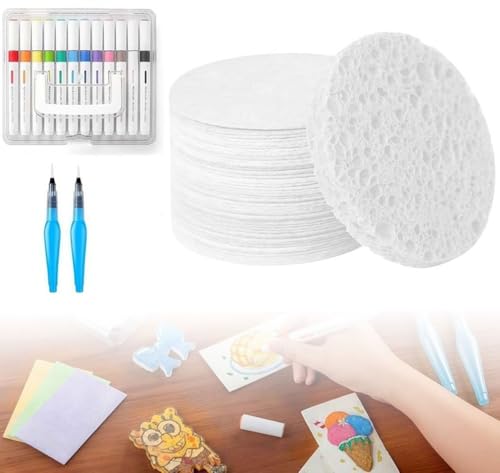 10 Stück Magische Puffy Paint, Magischer 3D-Malschwamm, Strukturiertes Malpapier, Kunstpapier für Kinder, Handarbeit, DIY(10 pcs-round) von MASUCOR