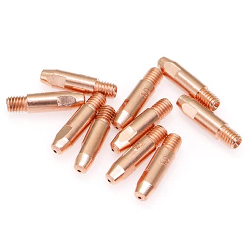 MASUNN 10 Stück 24KD M6 Mig/Mag Schweißbrenner Kontakt Tip Gas Düse 0,8/1,0/1,2/1,4mm-1.0mm von MASUNN