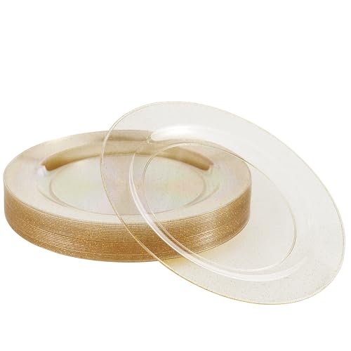 MATANA 25 Premium Plastikteller mit Goldglitter, 26cm - Mehrweg Kunststoffteller - Hartplastik Partyteller Gold für Hochzeiten, Geburtstage, Partys - Elegantes & Stabiles Partygeschirr MATANA 25 Premium Plastikteller mit Goldglitter, 26cm - Mehrweg Kunststoffteller - Hartplastik Partyteller Gold für Hochzeiten, Geburtstage, Partys - Elegantes & Stabiles Partygeschirr von MATANA