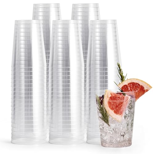 MATANA 50 Premium Plastikbecher, Partybecher, Trinkbecher (285ml / 10oz) - Hartplastik Becher, Kunststoffbecher, Mehrwegbecher, Cocktailgläser, Plastikgläser für Hochzeiten & Partys von MATANA