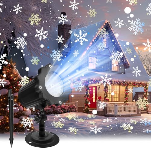 MATEPROX Weihnachtsprojektor, IP65 Wasserdicht LED-Schneeflockenlicht Lichtprojektor, Schneeflockenlicht Projektionslampen für Innen und Außenbereich, Garten, Rasen, Haus, Party, Festival, Dekoration MATEPROX Weihnachtsprojektor, IP65 Wasserdicht LED-Schneeflockenlicht Lichtprojektor, Schneeflockenlicht Projektionslampen für Innen und Außenbereich, Garten, Rasen, Haus, Party, Festival, Dekoration von MATEPROX