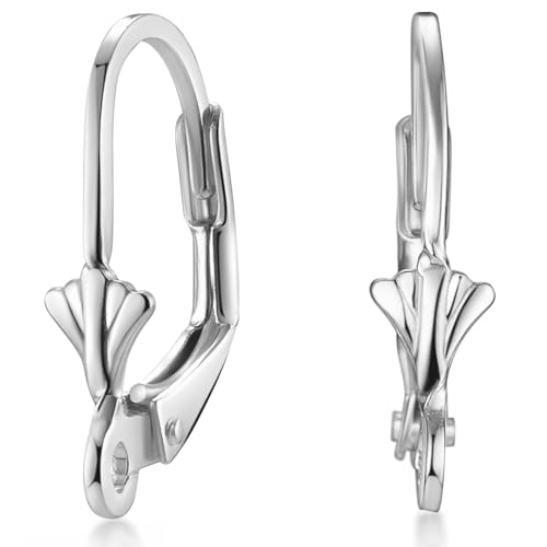 MATERIA Ohrhaken Brisuren Silber - Schmuckzubehör Ohrringe 1 Paar Klappbrisuren zum Basteln Z68_1 Paar (2 Stück) von MATERIA by Matthias Wagner