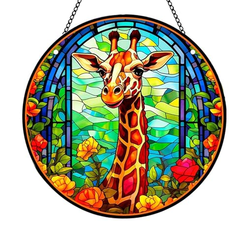 MATIHAY Giraffe Acryl Fensterbehang - Lustige Wanddekoration für tropische Party, Raumdekor für Kinderzimmer, neues Zuhause Geschenke (L) von MATIHAY