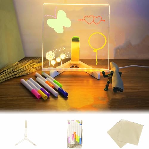 LED Drawing Board for Kids, Doodle Glow Magic Light Board for Art, Notes, Reminders with High-Definition Acrylic (15cm*15cm) von MATISUN
