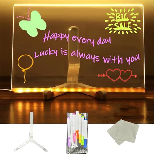 LED Drawing Board for Kids, Doodle Glow Magic Light Board for Art, Notes, Reminders with High-Definition Acrylic (30cm*20cm) von MATISUN