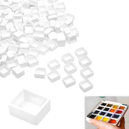 80 Stück Leere Aquarellpfannen, Weiße Wasserfarben Pfannen aus Kunststoff, Ideal für Aquarell- und Acrylfarben, Perfekt für Künstler, Reisedosen und Farbkoffer, Halbe Näpfchen 80 Stück Leere Aquarellpfannen, Weiße Wasserfarben Pfannen aus Kunststoff, Ideal für Aquarell- und Acrylfarben, Perfekt für Künstler, Reisedosen und Farbkoffer, Halbe Näpfchen von MATSOONY
