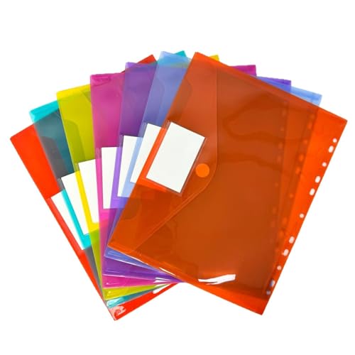 A4 Klarsichthüllen, gelocht, 8 Stück, robuste Kunststoff-Aktenordner mit sicherem Schnappverschluss, transparente A4-Dokumentenschutzhülle für Büro, Schule, Zuhause, passend für Ringbücher und A4 Klarsichthüllen, gelocht, 8 Stück, robuste Kunststoff-Aktenordner mit sicherem Schnappverschluss, transparente A4-Dokumentenschutzhülle für Büro, Schule, Zuhause, passend für Ringbücher und von MATSOONY