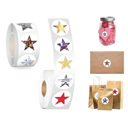 Gold Sterne Aufkleber, 2 Rollen / 1000 Stück Sterne Funkelnde Aufkleber | Funkelnde Star Sticker für Scrapbooking, Grußkarten, Geschenke und Bastelprojekte | Ideal als Belohnungssticker für Kinder Gold Sterne Aufkleber, 2 Rollen / 1000 Stück Sterne Funkelnde Aufkleber | Funkelnde Star Sticker für Scrapbooking, Grußkarten, Geschenke und Bastelprojekte | Ideal als Belohnungssticker für Kinder von MATSOONY