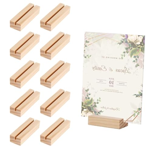 MATSOONY Kartenhalter Holz, 10 Stück Elegante Tischkartenhalter aus Massivholz für Hochzeiten, Feiern Events, Stabiler Menükartenhalter, Postkartenhalter, Natürlicher Look für Tischdekoration (Holz) MATSOONY Kartenhalter Holz, 10 Stück Elegante Tischkartenhalter aus Massivholz für Hochzeiten, Feiern Events, Stabiler Menükartenhalter, Postkartenhalter, Natürlicher Look für Tischdekoration (Holz) von MATSOONY