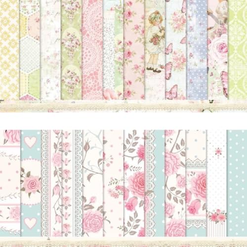 Scrapbook Papier, 12 Stück Designpapier 15cm x 15cm, Motivpapier für DIY Kartenherstellung, Scrapbooking, Fotoalben und Junk Journals, Ideal für Scrapbooking, Vintage und Dekorative Bastelprojekte von MATSOONY