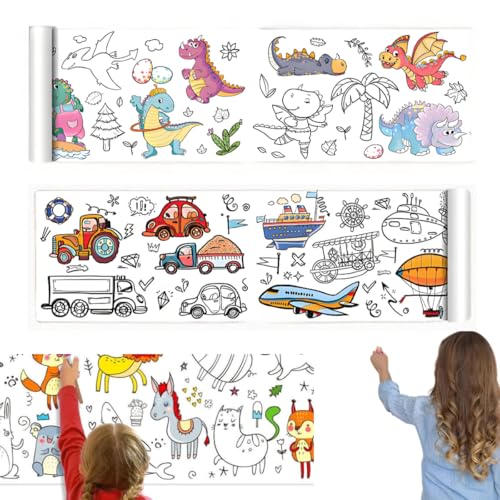 Zeichnungsrolle für Kinder, 2 Rollen (6 M) Schneidbare Malpapier für Kinder, Extrabreite 30cm Malrolle zum Bemalen, Schneiden & Basteln – Ideal für Kreativprojekte, DIY Graffiti & Kunstunterricht von MATSOONY