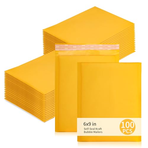 MATUFF Luftpolster-Versandtaschen aus Kraftpapier, 17,8 x 25,4 cm, nutzbare Größe 15,2 x 22,9 cm, wasserdicht, gepolstert, für kleine Unternehmen, Gelb #000, 100 Stück MATUFF Luftpolster-Versandtaschen aus Kraftpapier, 17,8 x 25,4 cm, nutzbare Größe 15,2 x 22,9 cm, wasserdicht, gepolstert, für kleine Unternehmen, Gelb #000, 100 Stück von MATUFF