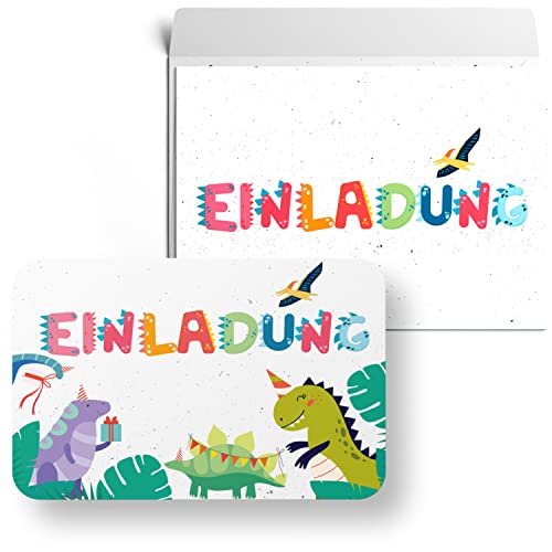MAVANTO 15x Einladungskarten Kindergeburtstag Dino mit Umschlägen - Süße Geburtstagseinladungen für Mädchen & Jungen MAVANTO 15x Einladungskarten Kindergeburtstag Dino mit Umschlägen - Süße Geburtstagseinladungen für Mädchen & Jungen von MAVANTO