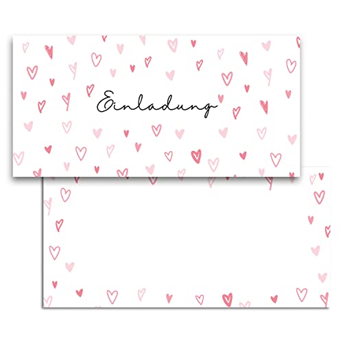MAVANTO Einladungskarten Hochzeit, Standesamt, Geburtstag - Blanko Einladungskarten Set für feierliche Anlässe (Herzchen, 40x Stück) von MAVANTO