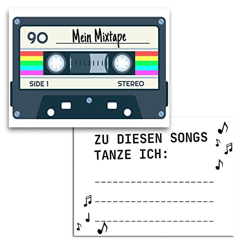 MAVANTO 50x Musikwunschkarten Hochzeit Party DJ - DIN A7 Karten für individuelle Musikwünsche deiner Gäste zu feierlichen Anlässen (Kassette) von MAVANTO