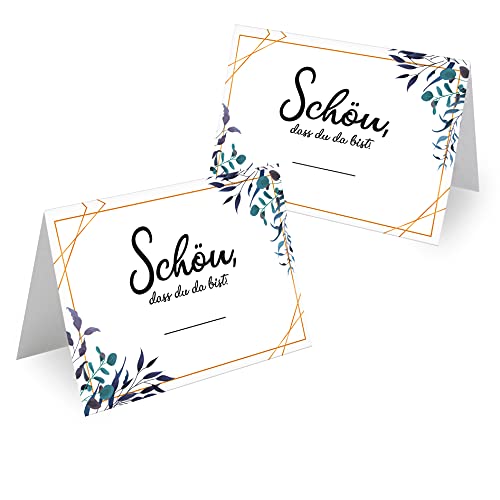 Tischkarten Hochzeit Geburtstag DIN A7 - Design Platzkarten zum Beschriften in vielen verschiedenen Designs (100x Stück, Blätter) von MAVANTO