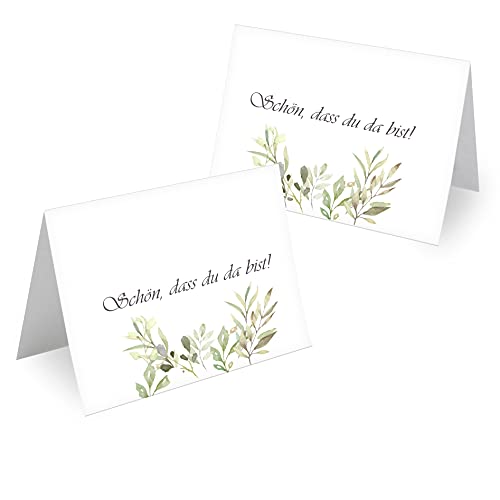 Tischkarten Hochzeit Geburtstag DIN A7 - Design Platzkarten zum Beschriften in vielen verschiedenen Designs (100x Stück, Wildstrauch) von MAVANTO