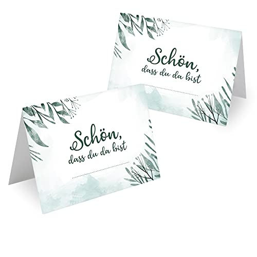 Tischkarten Hochzeit Geburtstag DIN A7 - Design Platzkarten zum Beschriften in vielen verschiedenen Designs (100x Stück, Blütenstrauch) von MAVANTO