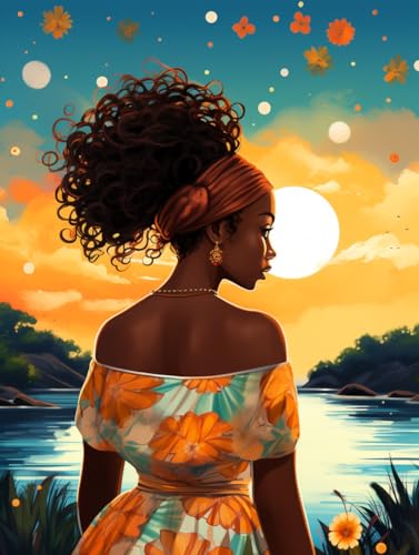 MAVINNE 5D Diamond Painting Afrikanische Kits für Erwachsene, DIY Diamant Kunst Kits mit Vollbohrer Strass Kristall Kreuzstich Stickerei Kit Home Wall Decor Geschenk - 30x40cm B147 von MAVINNE