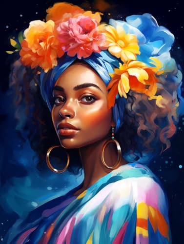 MAVINNE 5D Diamond Painting Afrikanische Kits für Erwachsene, DIY Diamant Kunst Kits mit Vollbohrer Strass Kristall Kreuzstich Stickerei Kit Home Wall Decor Geschenk - 30x40cm B172 von MAVINNE