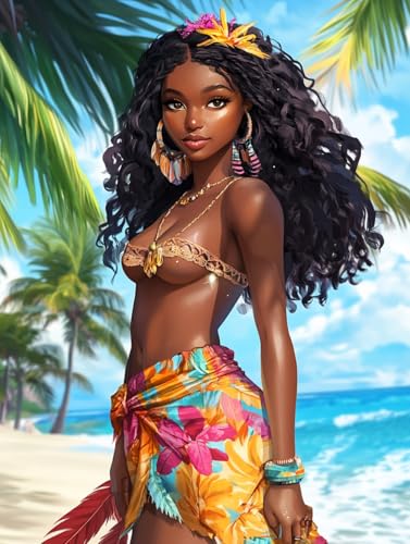 MAVINNE 5D Diamond Painting Afrikanische Kits für Erwachsene, DIY Diamant Kunst Kits mit Vollbohrer Strass Kristall Kreuzstich Stickerei Kit Home Wall Decor Geschenk - 30x40cm B184 von MAVINNE