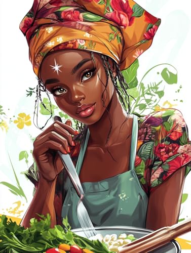 MAVINNE 5D Diamond Painting Afrikanische Kits für Erwachsene, DIY Diamant Kunst Kits mit Vollbohrer Strass Kristall Kreuzstich Stickerei Kit Home Wall Decor Geschenk - 30x40cm B186 von MAVINNE
