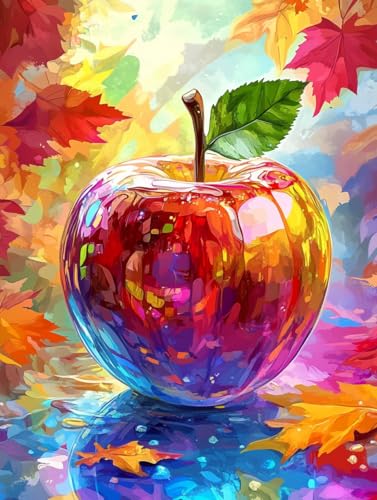 MAVINNE 5D Diamond Painting Apple Kits für Erwachsene, DIY Diamant Kunst Kits mit Vollbohrer Strass Kristall Kreuzstich Stickerei Kit Home Wall Decor Geschenk - 30x40cm B380 von MAVINNE