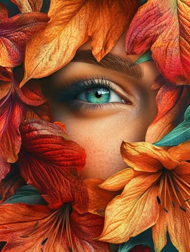 MAVINNE 5D Diamond Painting Augen Kits für Erwachsene, DIY Diamant Kunst Kits mit Vollbohrer Strass Kristall Kreuzstich Stickerei Kit Home Wall Decor Geschenk - 30x40cm B425 von MAVINNE