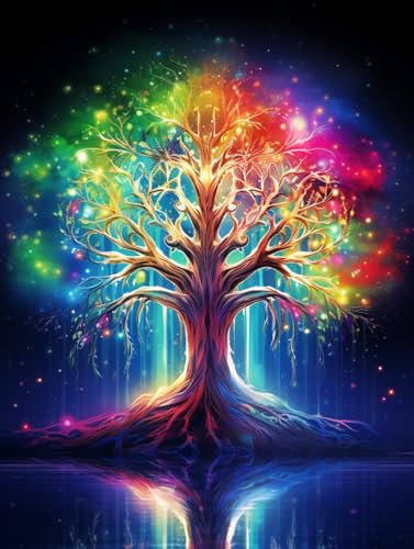 MAVINNE 5D Diamond Painting Baum Kits für Erwachsene, DIY Diamant Kunst Kits mit Vollbohrer Strass Kristall Kreuzstich Stickerei Kit Home Wall Decor Geschenk - 30x40cm B408 von MAVINNE