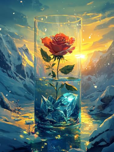 MAVINNE 5D Diamond Painting Blume Kits für Erwachsene, DIY Diamant Kunst Kits mit Vollbohrer Strass Kristall Kreuzstich Stickerei Kit Home Wall Decor Geschenk - 30x40cm B339 von MAVINNE