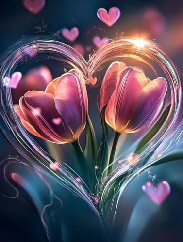 MAVINNE 5D Diamond Painting Blume Kits für Erwachsene, DIY Diamant Kunst Kits mit Vollbohrer Strass Kristall Kreuzstich Stickerei Kit Home Wall Decor Geschenk - 30x40cm B352 von MAVINNE