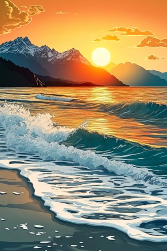 MAVINNE 5D Diamond Painting Landschaft Kits für Erwachsene, DIY Diamant Kunst Kits mit Vollbohrer Strass Kristall Kreuzstich Stickerei Kit Home Wall Decor Geschenk - 30x40cm B224 von MAVINNE