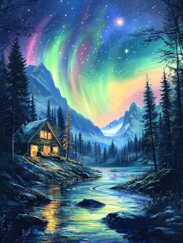 MAVINNE 5D Diamond Painting Landschaft Kits für Erwachsene, DIY Diamant Kunst Kits mit Vollbohrer Strass Kristall Kreuzstich Stickerei Kit Home Wall Decor Geschenk - 30x40cm B248 von MAVINNE