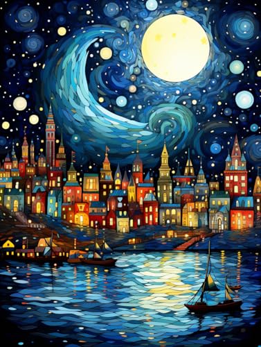 MAVINNE 5D Diamond Painting Landschaft Kits für Erwachsene, DIY Diamant Kunst Kits mit Vollbohrer Strass Kristall Kreuzstich Stickerei Kit Home Wall Decor Geschenk - 30x40cm B253 von MAVINNE