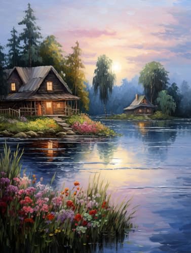 MAVINNE 5D Diamond Painting Landschaft Kits für Erwachsene, DIY Diamant Kunst Kits mit Vollbohrer Strass Kristall Kreuzstich Stickerei Kit Home Wall Decor Geschenk - 30x40cm B279 von MAVINNE