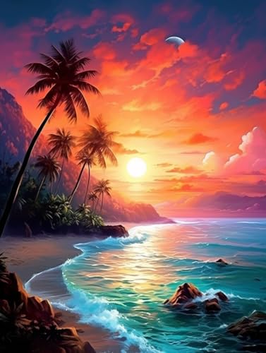 MAVINNE 5D Diamond Painting Landschaft Kits für Erwachsene, DIY Diamant Kunst Kits mit Vollbohrer Strass Kristall Kreuzstich Stickerei Kit Home Wall Decor Geschenk - 30x40cm B281 von MAVINNE