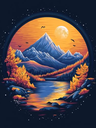MAVINNE 5D Diamond Painting Landschaft Kits für Erwachsene, DIY Diamant Kunst Kits mit Vollbohrer Strass Kristall Kreuzstich Stickerei Kit Home Wall Decor Geschenk - 30x40cm B309 von MAVINNE