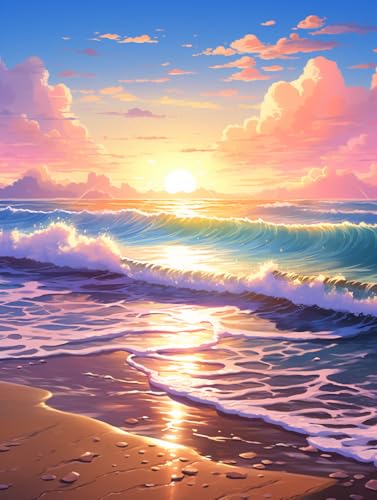 MAVINNE 5D Diamond Painting Landschaft Kits für Erwachsene, DIY Diamant Kunst Kits mit Vollbohrer Strass Kristall Kreuzstich Stickerei Kit Home Wall Decor Geschenk - 30x40cm B312 von MAVINNE