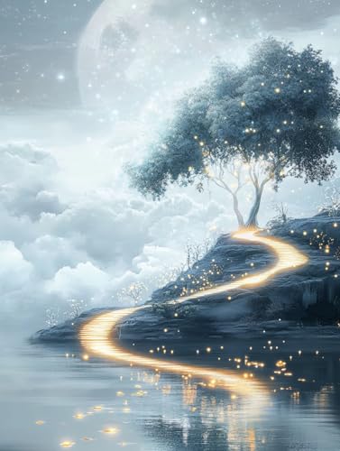 MAVINNE 5D Diamond Painting Landschaft Kits für Erwachsene, DIY Diamant Kunst Kits mit Vollbohrer Strass Kristall Kreuzstich Stickerei Kit Home Wall Decor Geschenk - 30x40cm B313 von MAVINNE