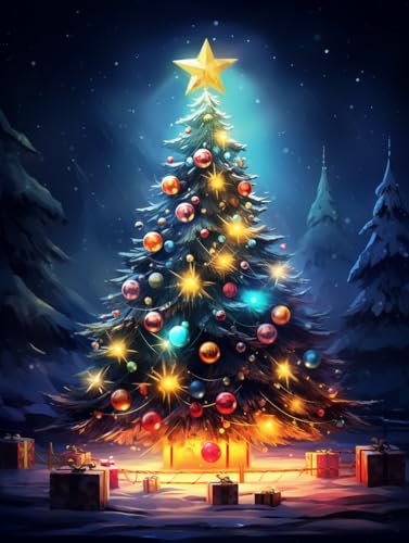 MAVINNE 5D Diamond Painting Weihnachten Kits für Erwachsene, DIY Diamant Kunst Kits mit Vollbohrer Strass Kristall Kreuzstich Stickerei Kit Home Wall Decor Geschenk - 30x40cm B393 von MAVINNE
