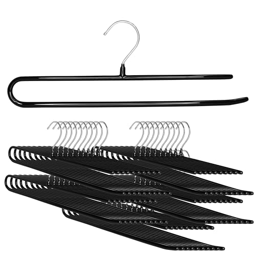 MAWA by Reston Lloyd, Einzelstab-Hosenbügel mit drehbarem Haken, Stahlbügel mit Anti-Rutsch-Beschichtung, 50 Stück, Schwarz von MAWA