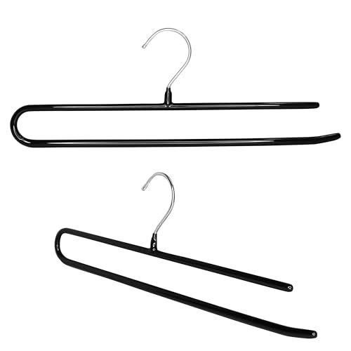 MAWA by Reston Lloyd Hosenbügel mit drehbarem Haken, Stahlbügel mit Anti-Rutsch-Beschichtung, 2er-Set, Schwarz von MAWA