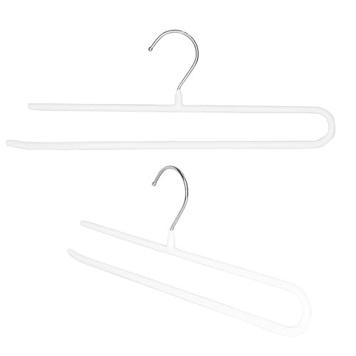 MAWA by Reston Lloyd Hosenbügel mit drehbarem Haken, Stahlbügel mit Anti-Rutsch-Beschichtung, 2er-Set, Weiß von MAWA